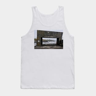 Craster Sea Wall View of Dunstanburgh Castle, Northumberland, UK Tank Top